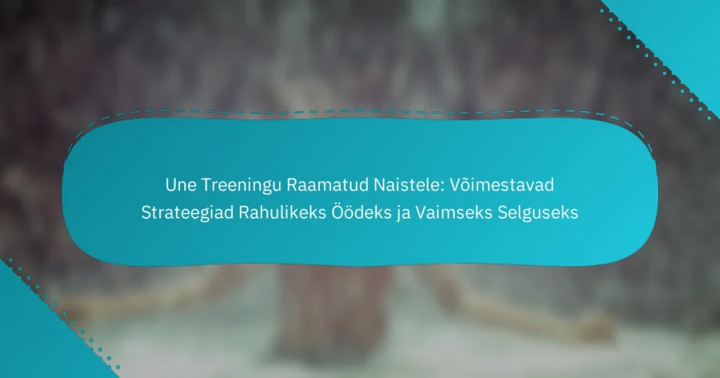 Une Treeningu Raamatud Naistele: Võimestavad Strateegiad Rahulikeks Öödeks ja Vaimseks Selguseks