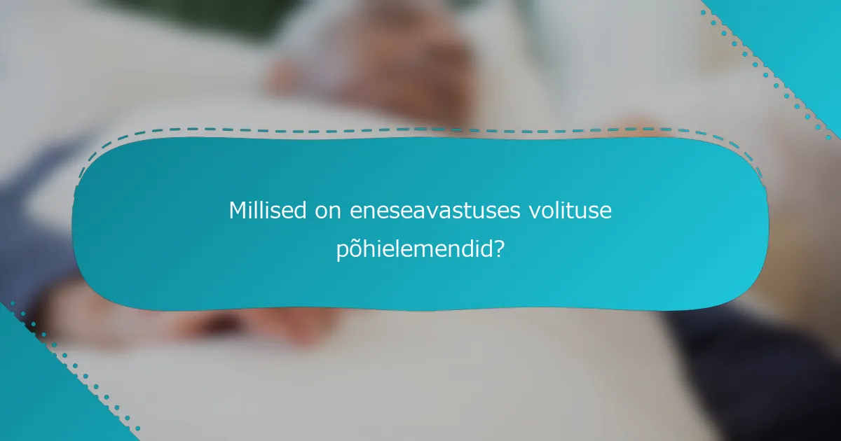 Millised on eneseavastuses volituse põhielemendid?
