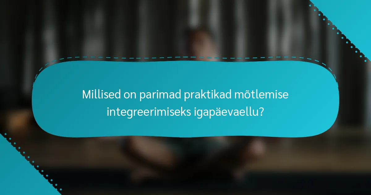 Millised on parimad praktikad mõtlemise integreerimiseks igapäevaellu?