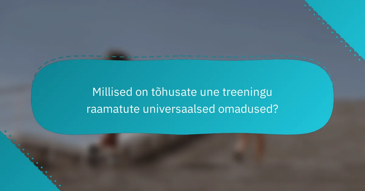 Millised on tõhusate une treeningu raamatute universaalsed omadused?