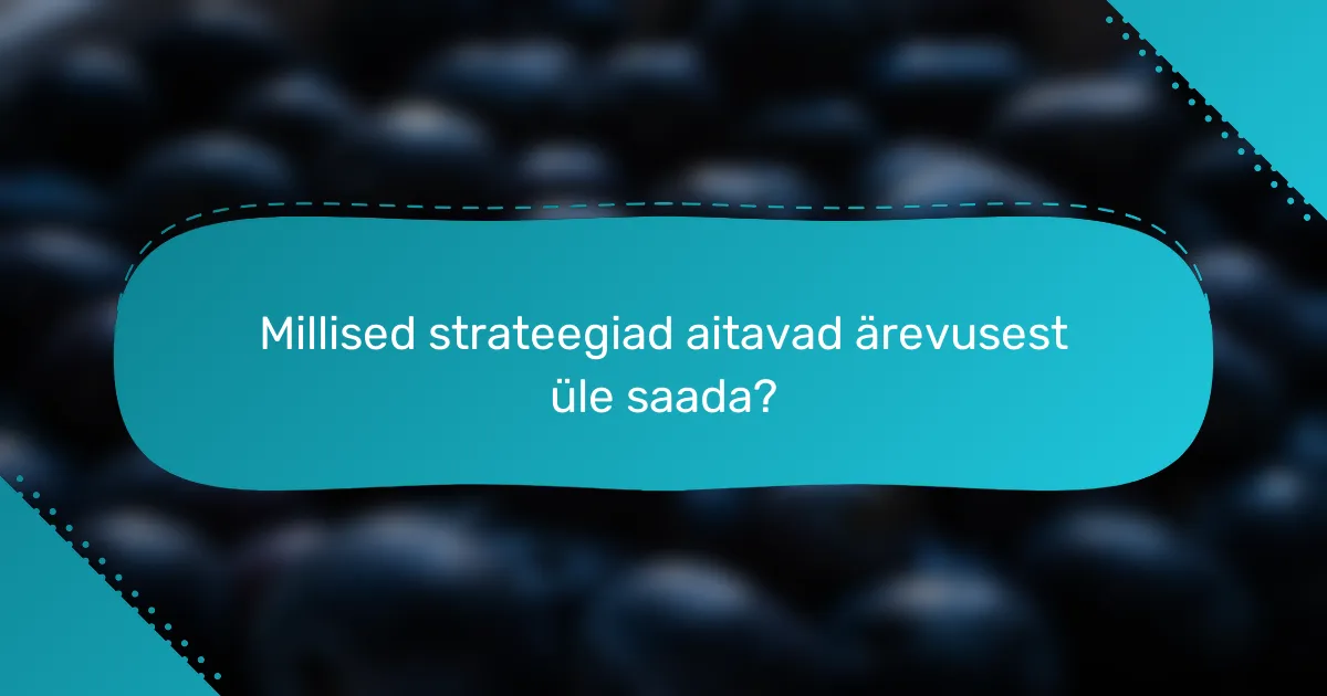 Millised strateegiad aitavad ärevusest üle saada?